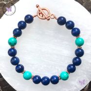 Lapis Lazuli & Turquoise Copper Bracelet